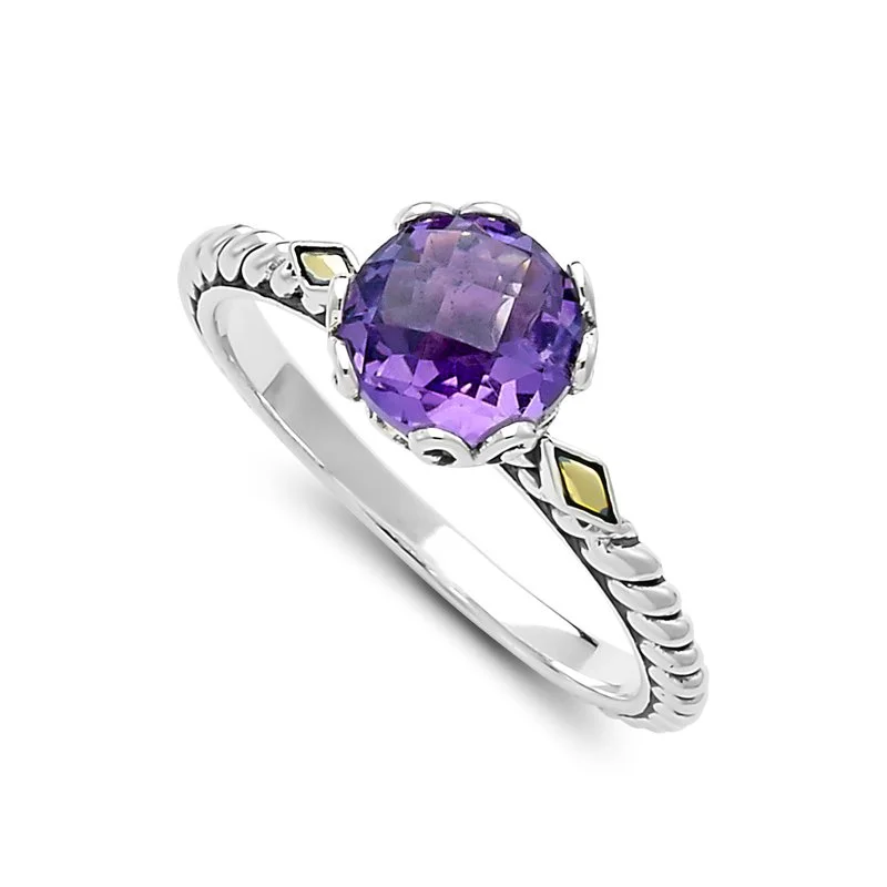 antique style ladies ring-Glow Ring- Amethyst