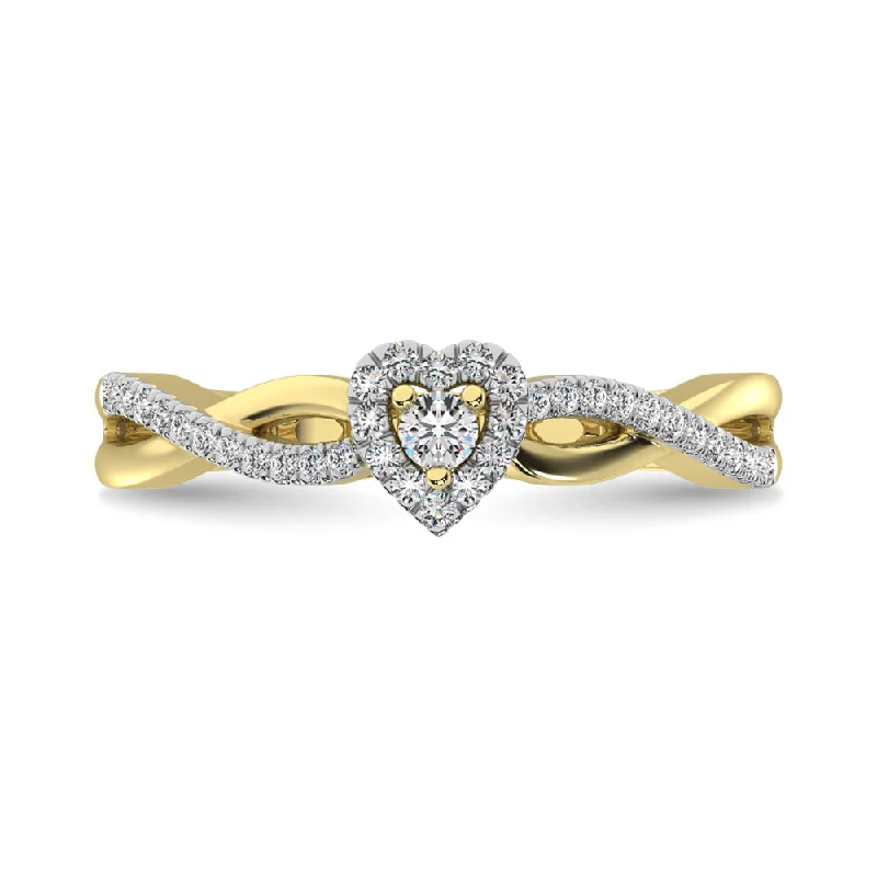 sterling silver ladies ring-Diamond 1/5 Ct.Tw. Promise Ring in 10K Yellow Gold