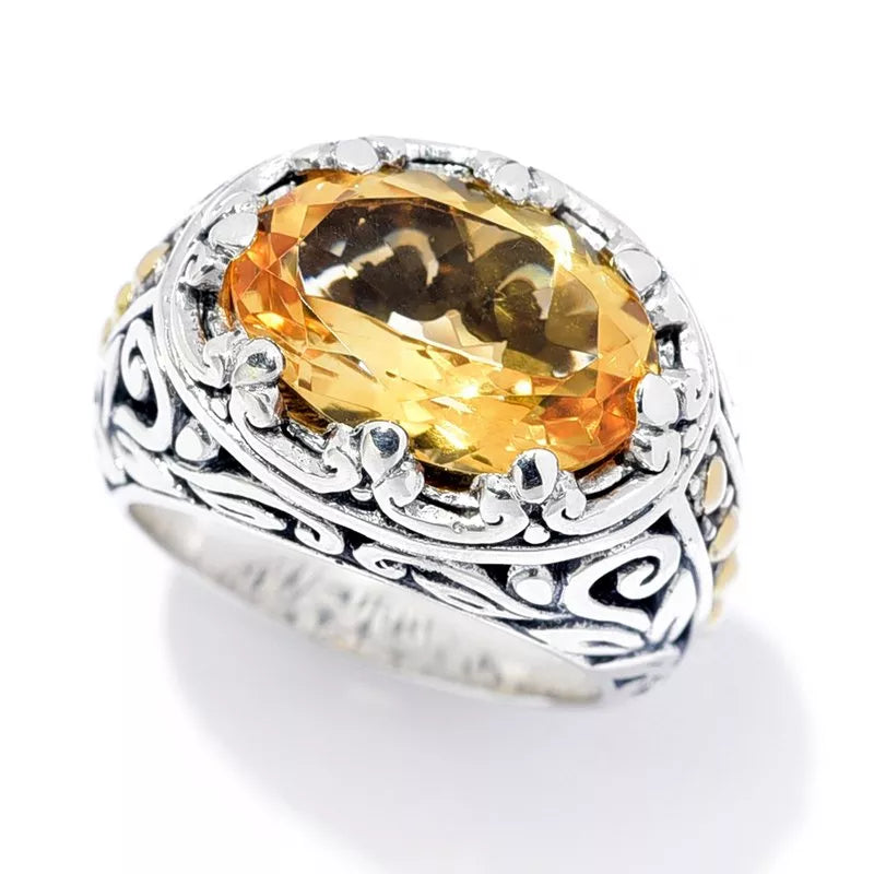 water drop ladies ring-Sayan Ring- Citrine