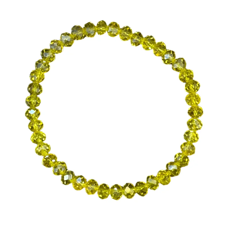 elegant evening ladies bracelets & bangles-Sunshine Yellow Faceted Rondelle 6mm Bracelet