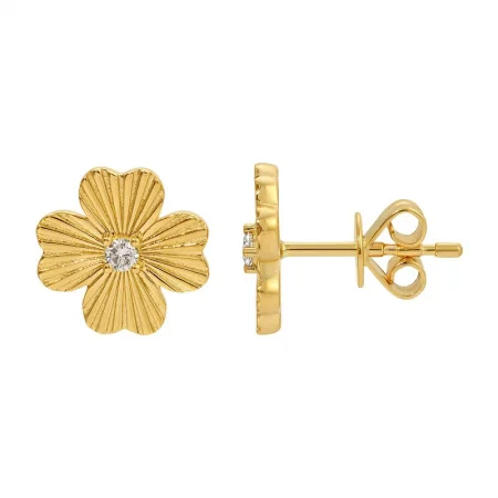 opal ladies earrings-CHARLOTTE FLUTED FLOWER STUD EARRINGS