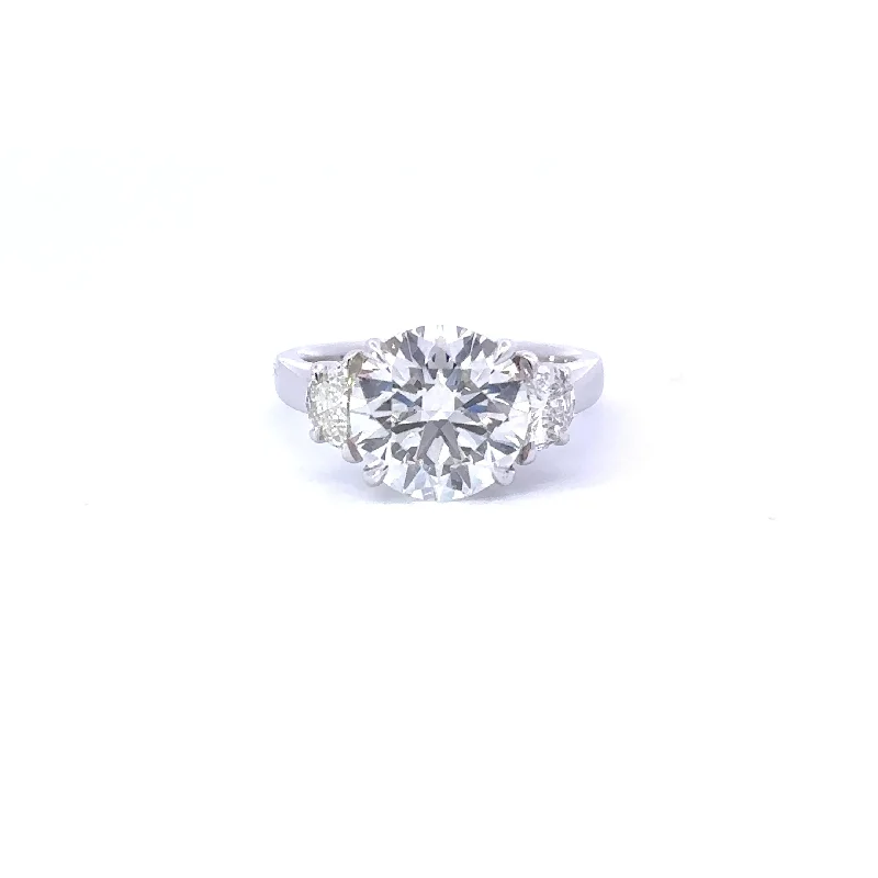 baroque-inspired ladies engagement rings-4.04 Round Lab Diamond 3-Stone Engagement Ring