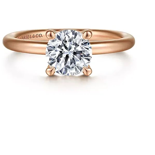 nature-inspired ladies engagement rings-Gabriel "Lark" 14K Rose Gold Solitaire Engagement Ring