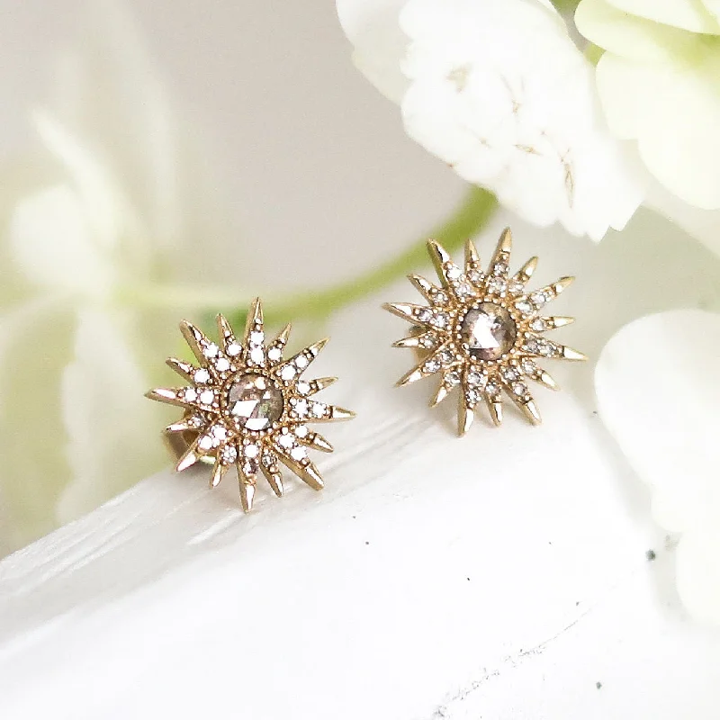 platinum ladies earrings-ELAINA BURST STUD EARRINGS