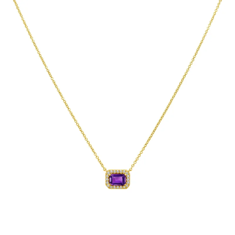 infinity loop ladies necklace-Gemstone & Diamond Halo Necklace