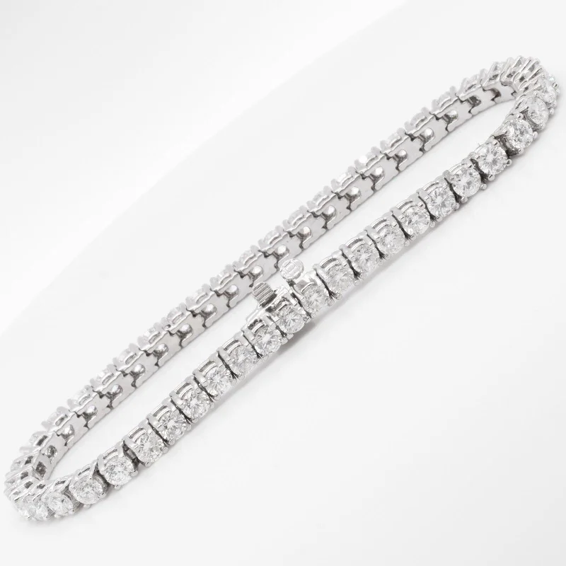 cluster gemstone ladies bracelets & bangles-14k White Gold Diamond 47 Stone Tennis Bracelet 7.10ctw G-H SI1 7.00"