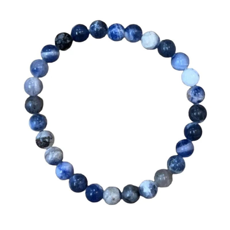 chain ladies bracelets & bangles-Light Sodalite 6mm Bracelet