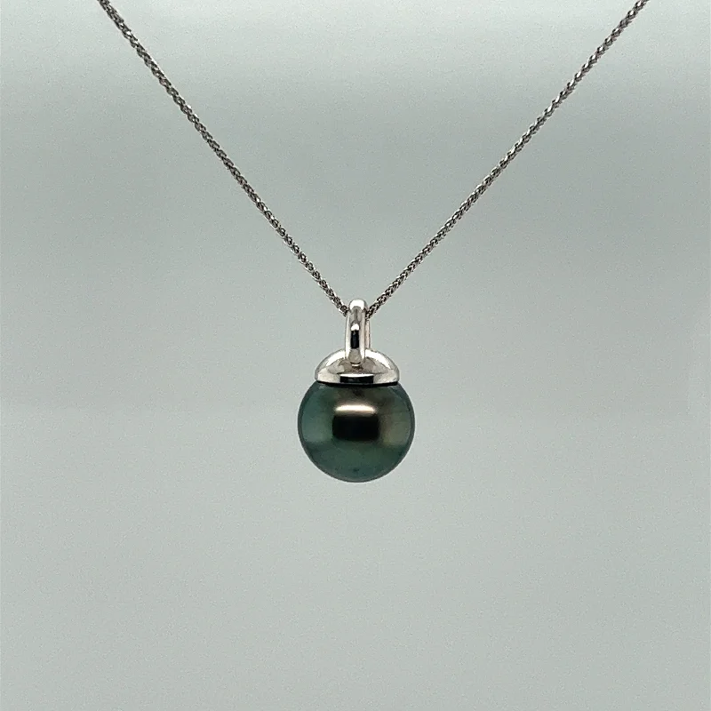 shell pearl ladies necklace-Modern Bar Bell Tahitian Pearl Necklace