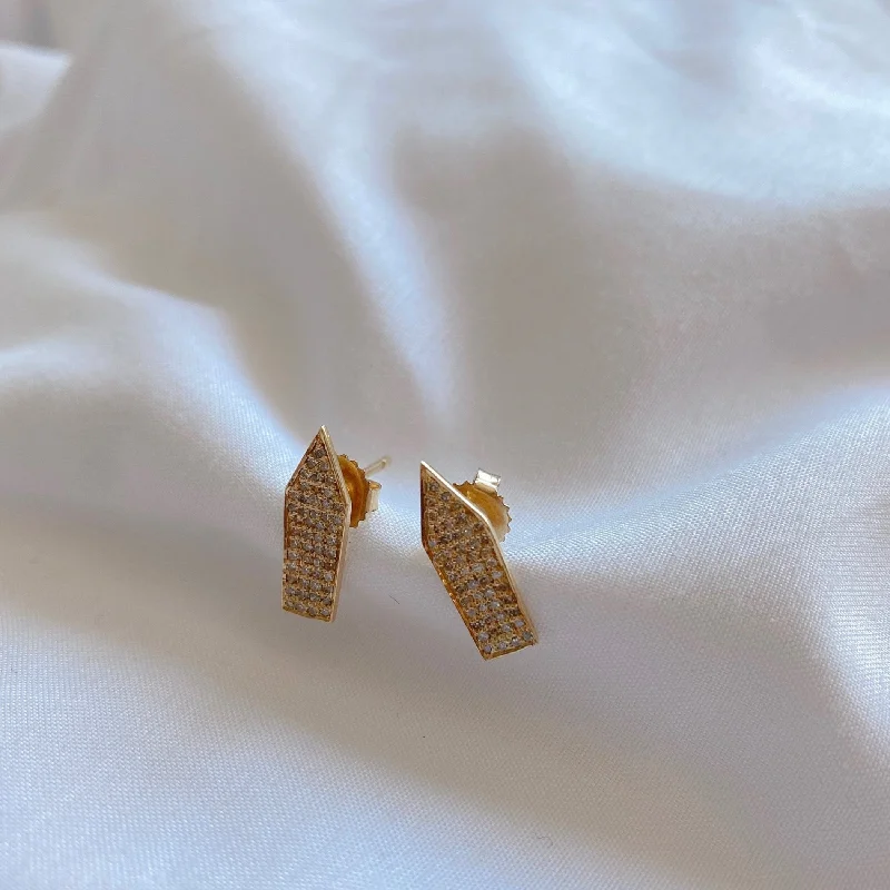 gold ladies earrings-MAJE DAGGER STUD EARRINGS