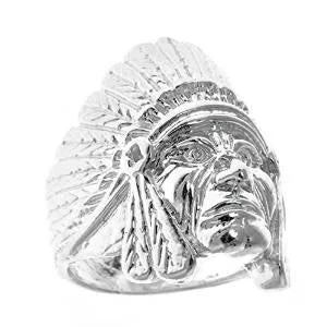 stackable ladies ring-Better Jewelry Men's .925 Sterling Silver Indian Chief Head, Chopper Biker Motorcycle (Made in USA)