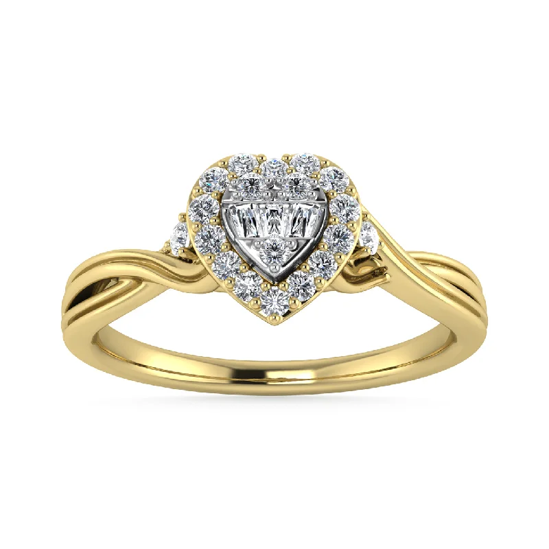 wire-wrapped ladies ring-Diamond 1/8 Ct.Tw. Promise Ring in 10K Yellow Gold