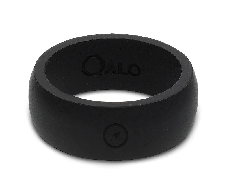 vintage-inspired ladies ring-Men's Outdoors Black Silicone Ring