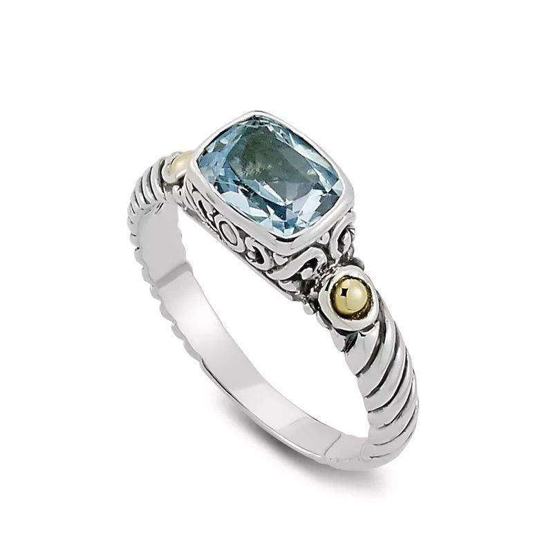 emerald ladies ring-Gede Ring- Blue Topaz