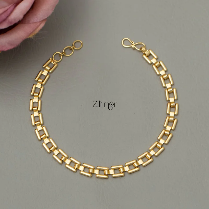 personalized name ladies bracelets & bangles-KY101770 - Gold Toned Block Chain Bracelet