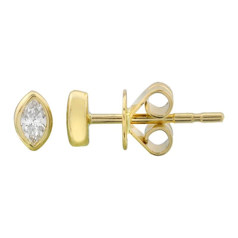 retro charm ladies earrings-RUMOR MARQUISE SHAPE STUD EARRINGS