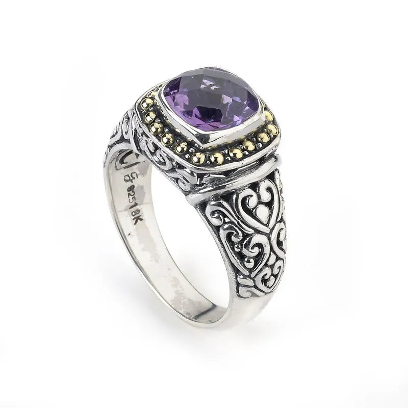 butterfly design ladies ring-Zion Ring- Amethyst