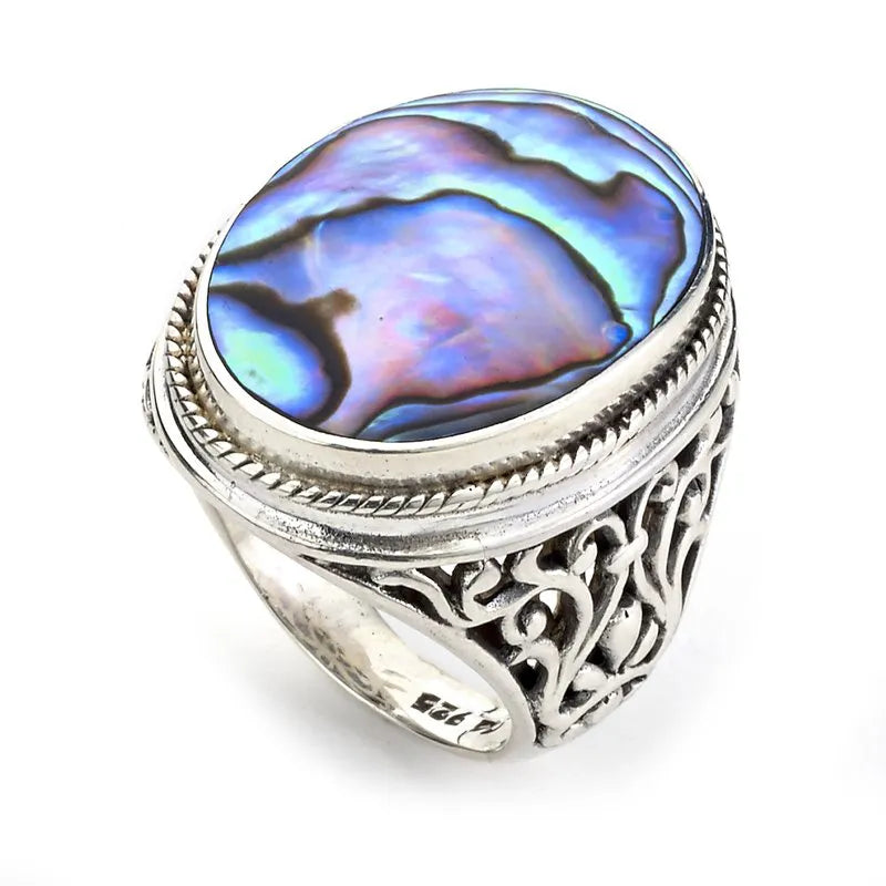 trendy fashion ladies ring-Ascension Ring- Paua