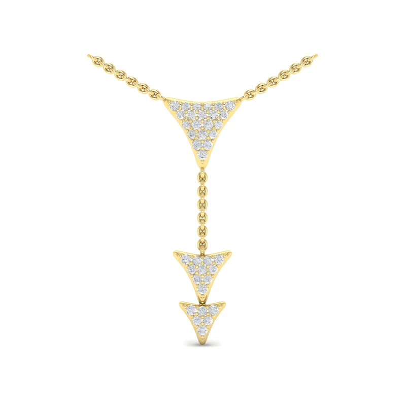 fine gold ladies necklace-Vlora Miraval 14k Yellow Gold and Diamond Dangle Necklace VN60702