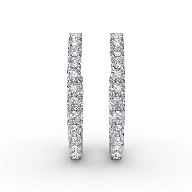 elegant evening ladies earrings-4.1ct Diamond Hoop Earrings ER4928