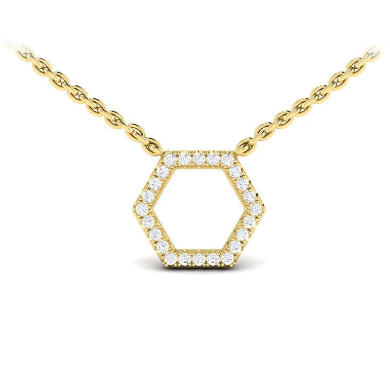 retro charm ladies necklace-Vlora Serafina 14k Yellow Gold and Diamond Necklace VP60322