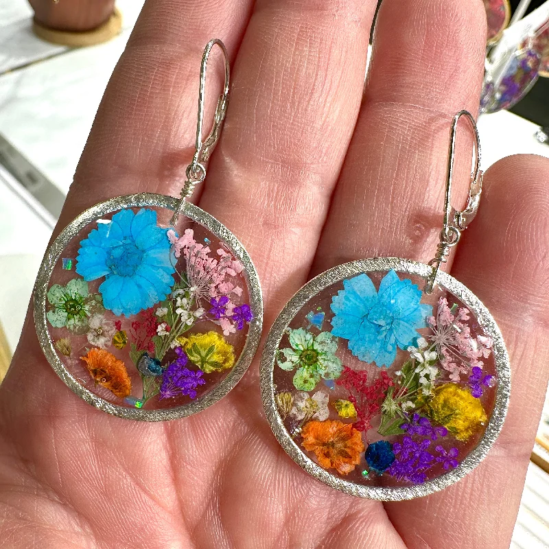 elegant wedding ladies earrings-Colorful Botanical Garden Earrings - BG 150