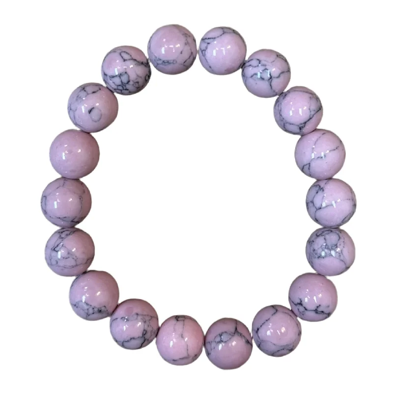 shell pearl ladies bracelets & bangles-Mauve Magnesite 10mm Bracelet