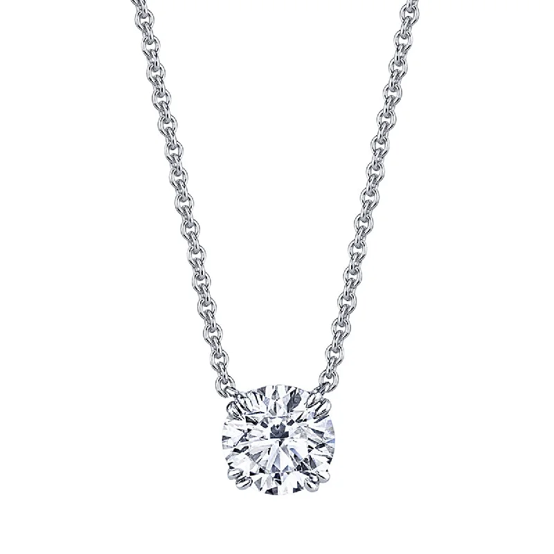 celestial-themed ladies necklace-Diamond Designer Solitaire Pendant Necklace