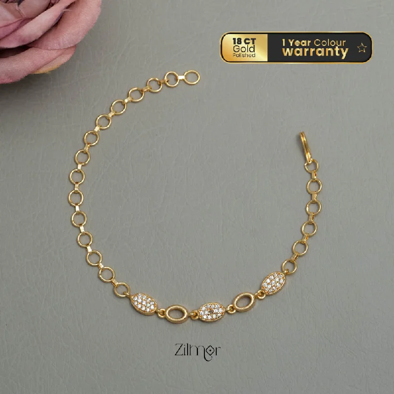 luxury designer brand ladies bracelets & bangles-PP101870 - Gold Toned  AD Stone Daily Wear Bracelet