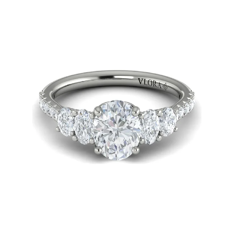 antique Victorian ladies engagement rings-Vlora 14K White Gold 5-Stone Diamond Engagement Ring