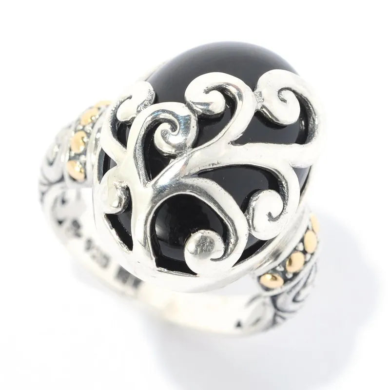 water drop ladies ring-Silver Fern Ring