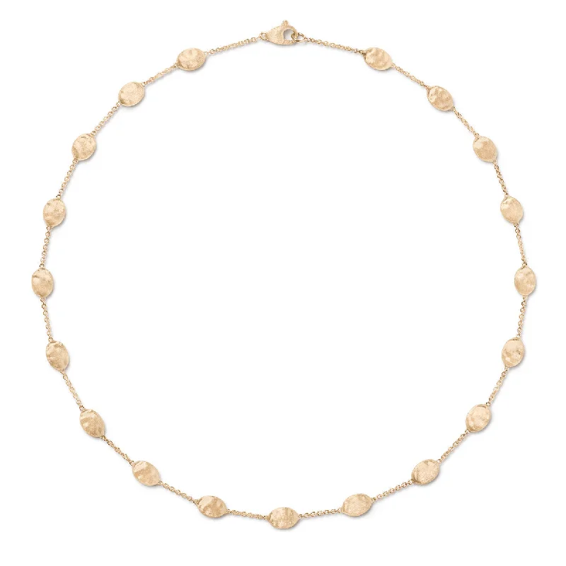 stackable layering ladies necklace-Siviglia Collection 18K Yellow Gold Medium Bead Necklace