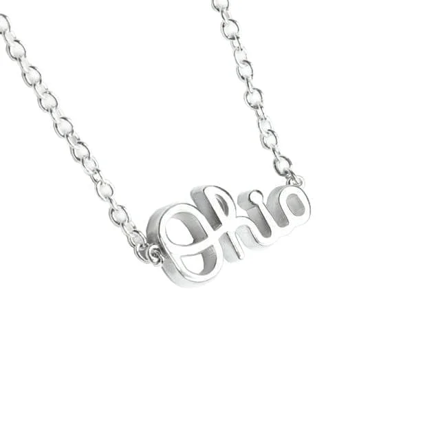 butterfly pendant ladies necklace-OSU Mini Script Ohio Necklace