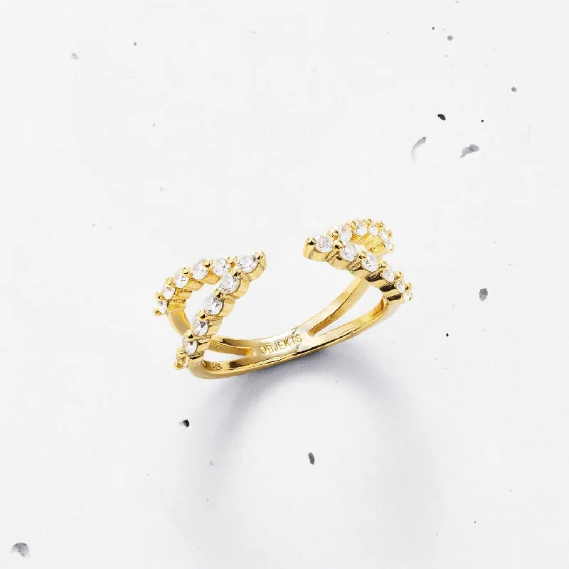 three-stone ladies ring-Celeste Open Ring