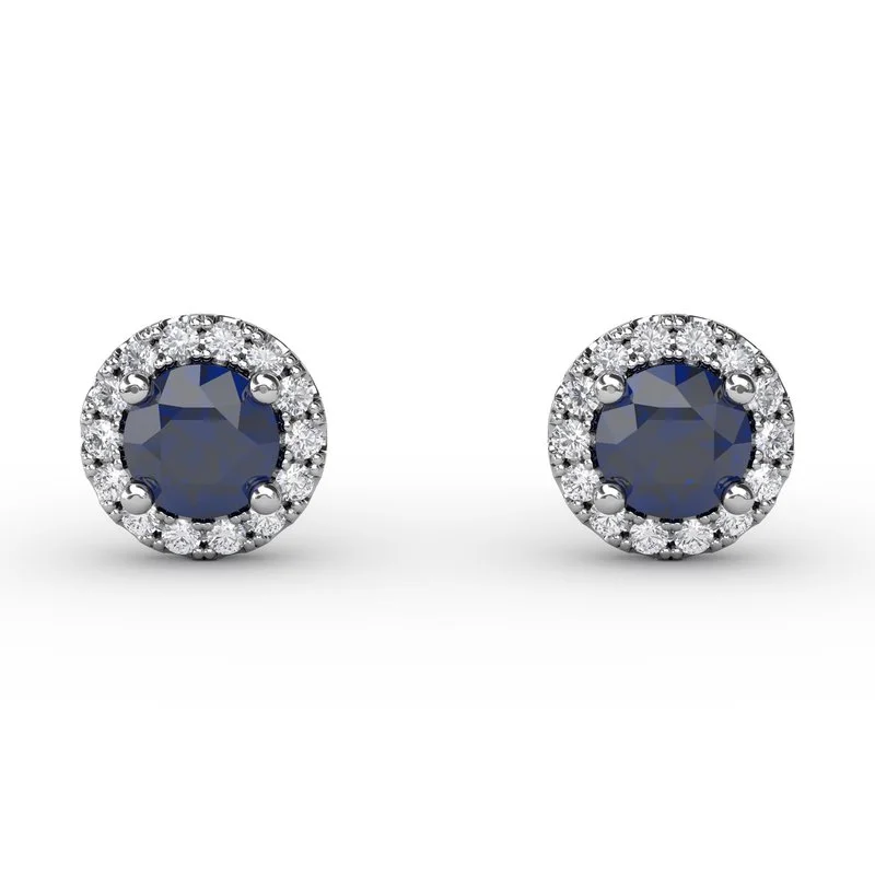 cluster gemstone ladies earrings-Dazzling Brilliant Cut Stud Earrings ER7001S