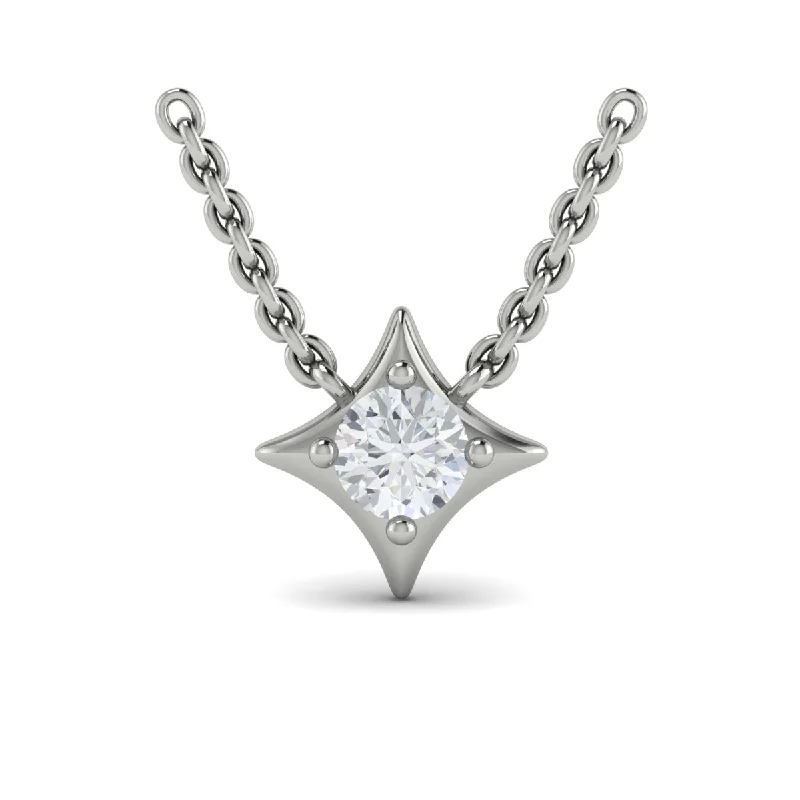 shell pearl ladies necklace-Vlora Estrella 14k White Gold and Diamond Necklace VP60224