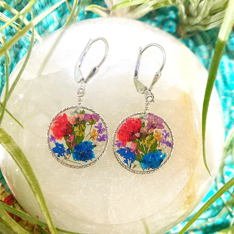 boho style ladies earrings-Colorful Botanical Garden Earrings - BG66