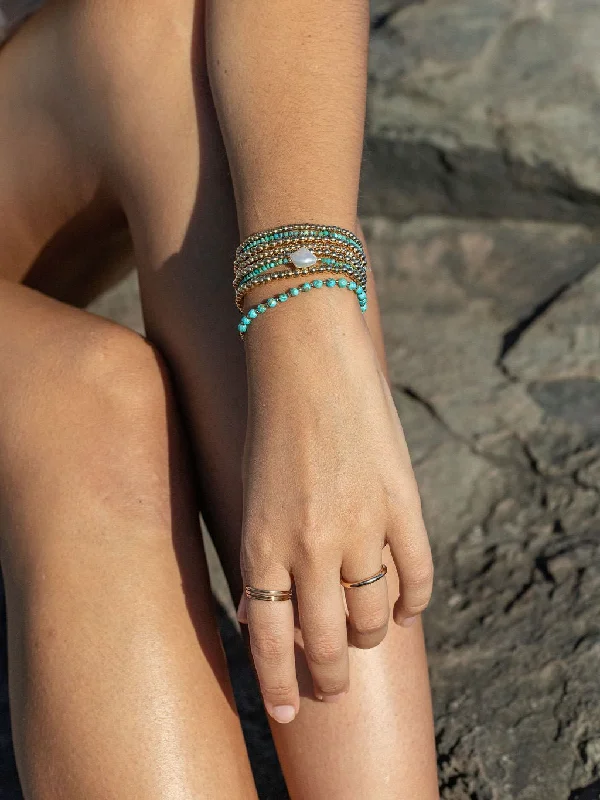 summer beach ladies bracelets & bangles-Tiny Turquoise Bracelet - Kalilinoe