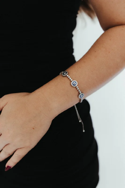 vintage-inspired ladies bracelets & bangles-Manifest .925 Sterling Silver Crystal Bracelet