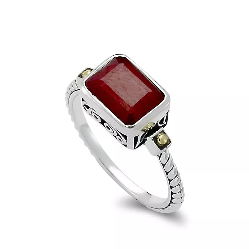 pearl ladies ring-Eirini Ring- Ruby