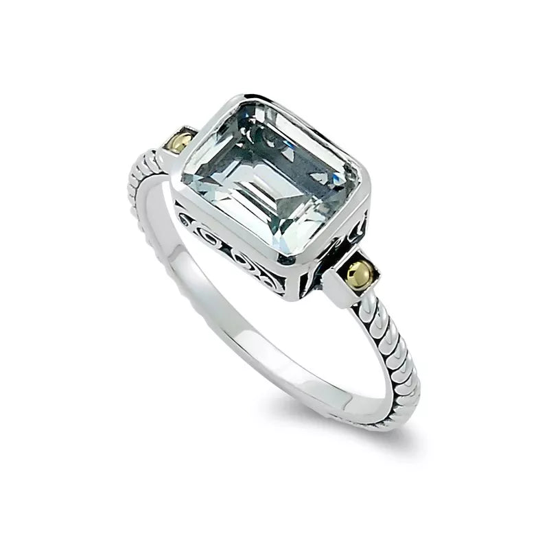 white gold ladies ring-Eirini Ring- White Topaz