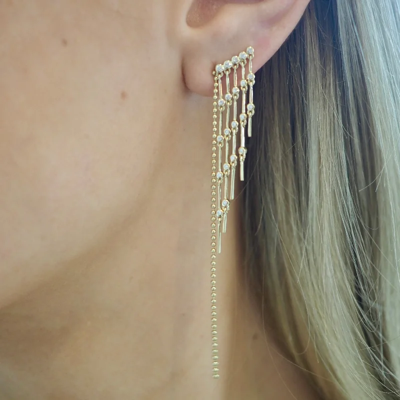 minimalist charm ladies earrings-PAIGE TASSEL DROP EARRINGS