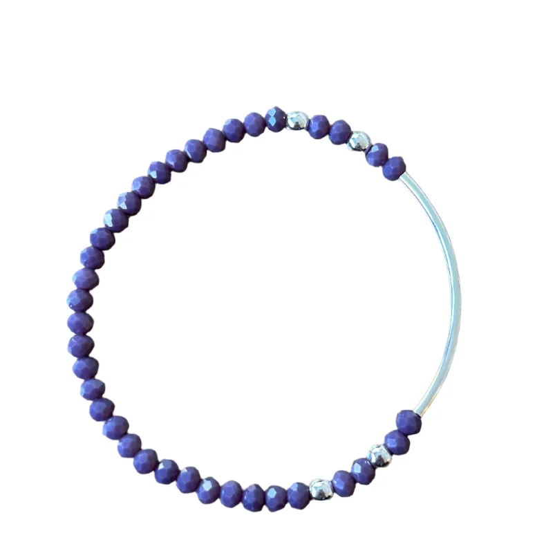 luxury designer brand ladies bracelets & bangles-Wren Smoked Grape Faceted Sterling Silver 4mm Bracelet