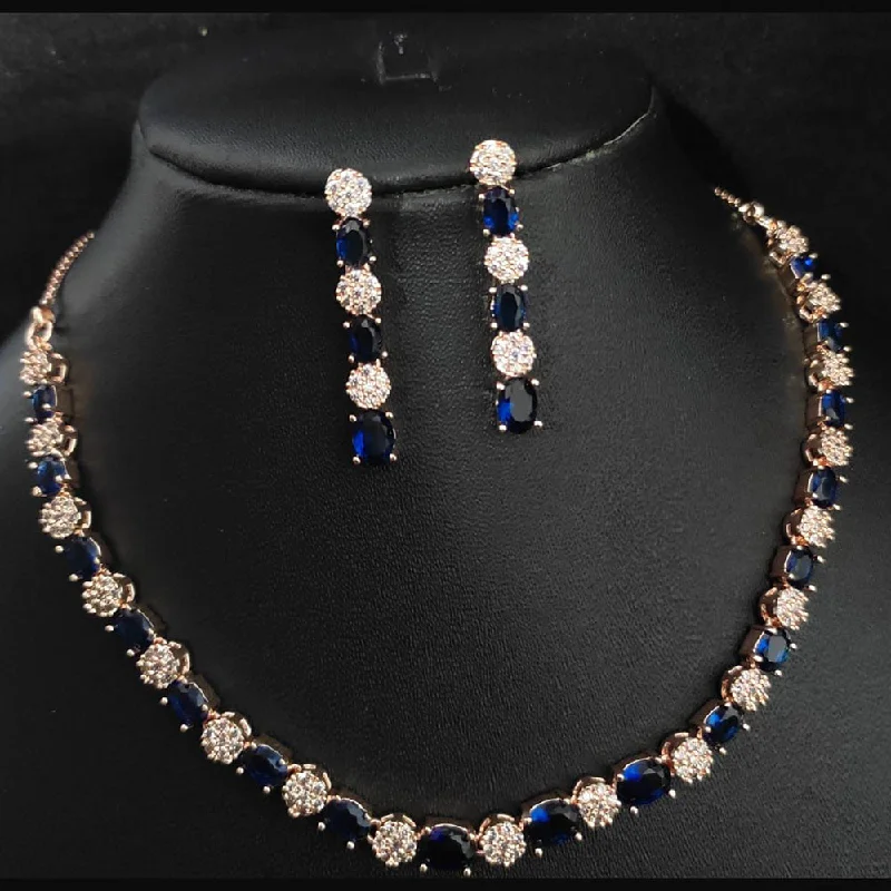 pearl ladies necklace-Manisha Jewellery American Diamond Necklace Set