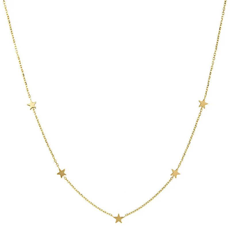 gothic-style ladies necklace-Gold Star Necklace