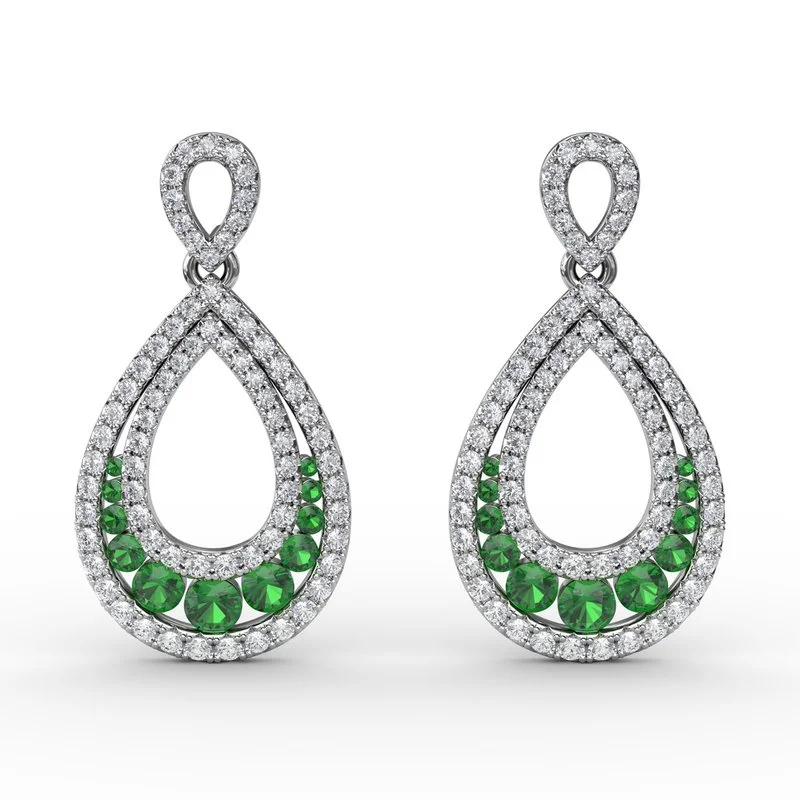 silver ladies earrings-Bedazzled Drop Earrings ER1685E