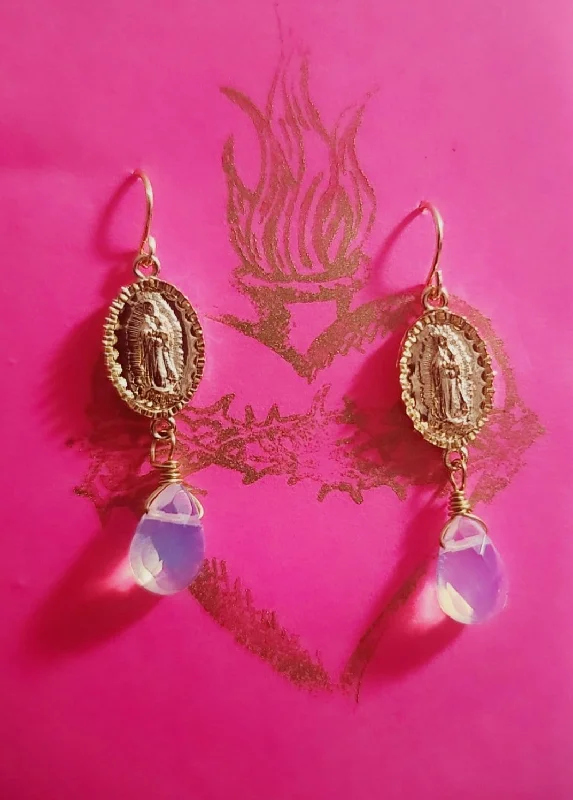 infinity symbol ladies earrings-Virgen Opalite Earrings