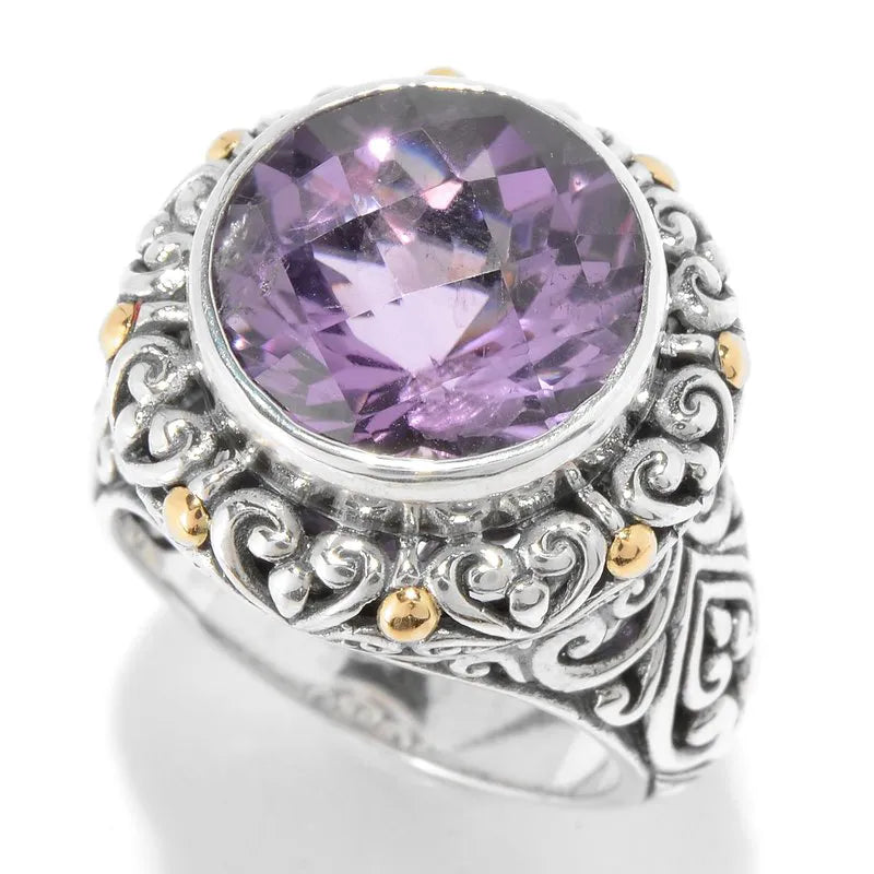 vintage floral ladies ring-Lorelei Ring- Amethyst