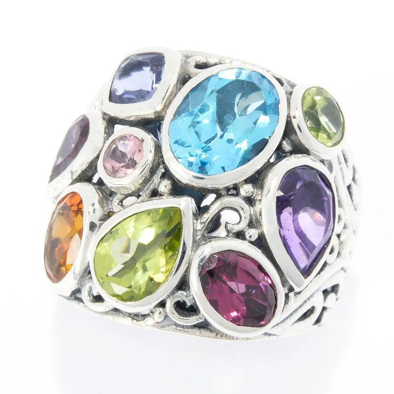 gothic style ladies ring-Amanzi Ring- Multi