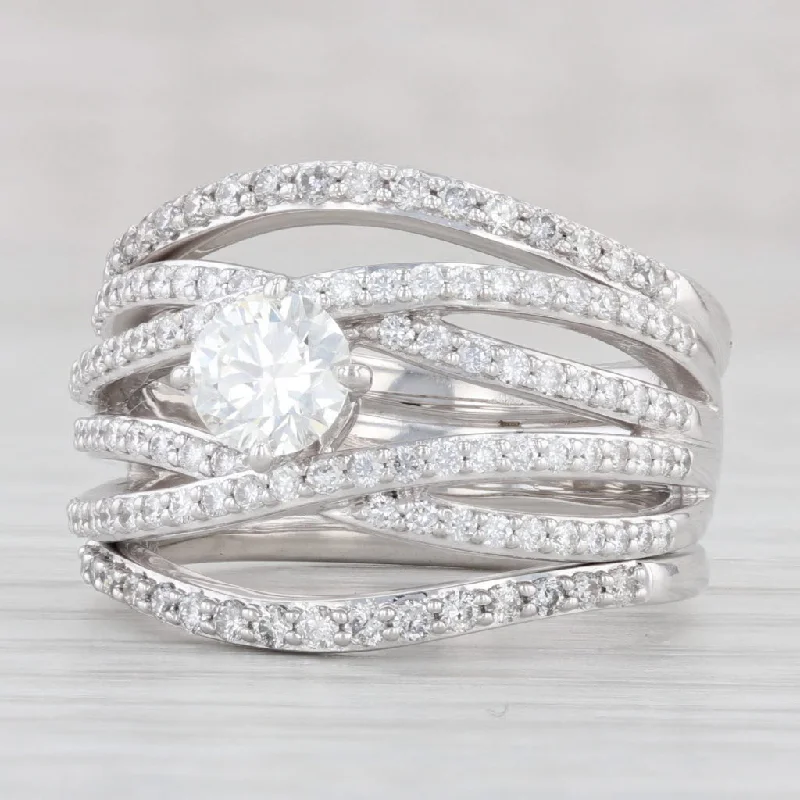 designer brand ladies engagement rings-1.02ctw Diamond Ring 14k White Gold Size 6.5 Engagement Cocktail GIA Card