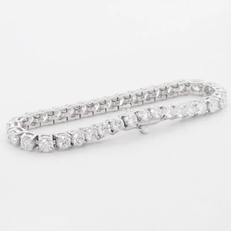 shell pearl ladies bracelets & bangles-14k White Gold Diamond Tennis Bracelet 12.27ctw G SI1 6.50" 18.9g